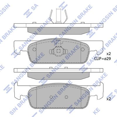 SP1787A Hi-Q Комплект тормозных колодок, дисковый тормоз