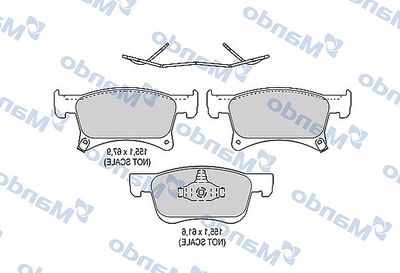 MBF015294 MANDO Комплект тормозных колодок, дисковый тормоз