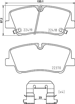 8DB355025551 HELLA Комплект тормозных колодок, дисковый тормоз