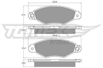 TX1175 TOMEX Brakes Комплект тормозных колодок, дисковый тормоз