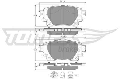 TX1981 TOMEX Brakes Комплект тормозных колодок, дисковый тормоз