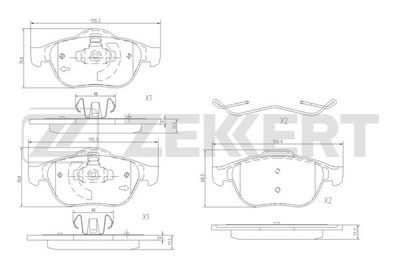 BS1318 ZEKKERT Комплект тормозных колодок, дисковый тормоз