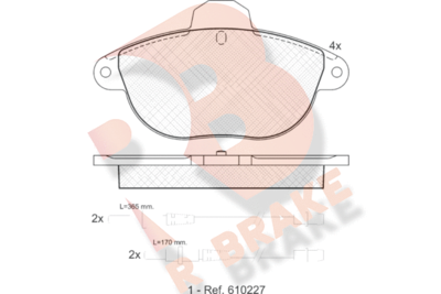 RB1154 R BRAKE Комплект тормозных колодок, дисковый тормоз