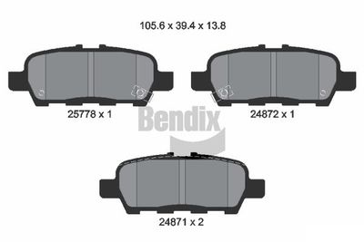 BPD1269 BENDIX Braking Комплект тормозных колодок, дисковый тормоз