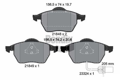 BPD1516 BENDIX Braking Комплект тормозных колодок, дисковый тормоз