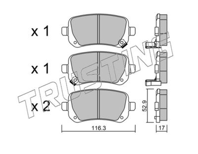 8810 TRUSTING Комплект тормозных колодок, дисковый тормоз