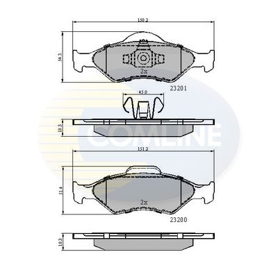 CBP0899 COMLINE Комплект тормозных колодок, дисковый тормоз