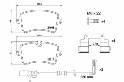 P85157 BREMBO Комплект тормозных колодок, дисковый тормоз