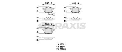 AB0049 BRAXIS Комплект тормозных колодок, дисковый тормоз