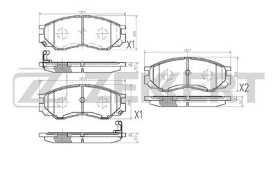 BS1270 ZEKKERT Комплект тормозных колодок, дисковый тормоз