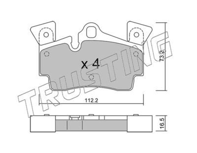 6711 TRUSTING Комплект тормозных колодок, дисковый тормоз