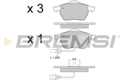 BP2978 BREMSI Комплект тормозных колодок, дисковый тормоз