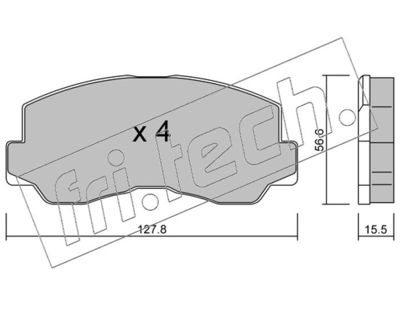 1140 fri.tech. Комплект тормозных колодок, дисковый тормоз