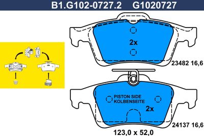 B1G10207272 GALFER Комплект тормозных колодок, дисковый тормоз