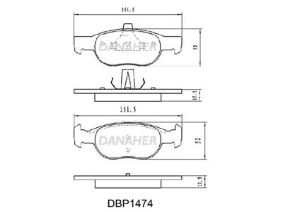 DBP1474 DANAHER Комплект тормозных колодок, дисковый тормоз