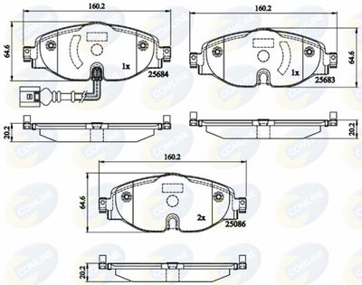 CBP12158 COMLINE Комплект тормозных колодок, дисковый тормоз