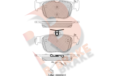 RB2408 R BRAKE Комплект тормозных колодок, дисковый тормоз