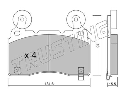 11791 TRUSTING Комплект тормозных колодок, дисковый тормоз