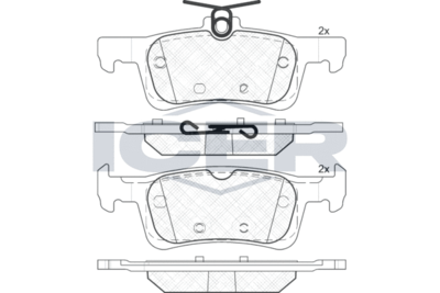182174 ICER Комплект тормозных колодок, дисковый тормоз