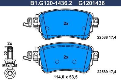 B1G12014362 GALFER Комплект тормозных колодок, дисковый тормоз