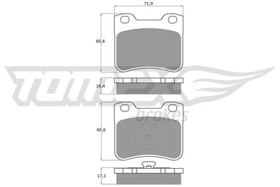 TX1196 TOMEX Brakes Комплект тормозных колодок, дисковый тормоз