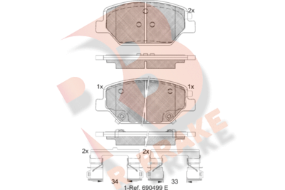 RB2317 R BRAKE Комплект тормозных колодок, дисковый тормоз