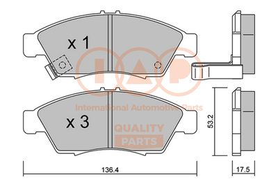 70416086P IAP QUALITY PARTS Комплект тормозных колодок, дисковый тормоз