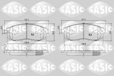 6216167 SASIC Комплект тормозных колодок, дисковый тормоз