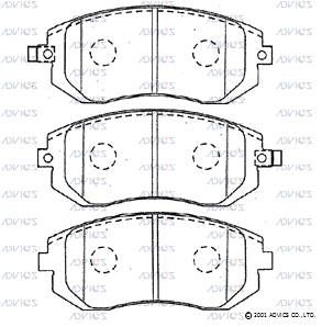 SN692P ADVICS Комплект тормозных колодок, дисковый тормоз