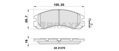 AB0300 BRAXIS Комплект тормозных колодок, дисковый тормоз