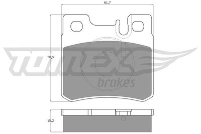 TX1233 TOMEX Brakes Комплект тормозных колодок, дисковый тормоз