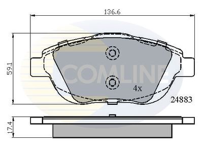 CBP02027 COMLINE Комплект тормозных колодок, дисковый тормоз