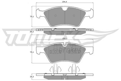 TX1457 TOMEX Brakes Комплект тормозных колодок, дисковый тормоз