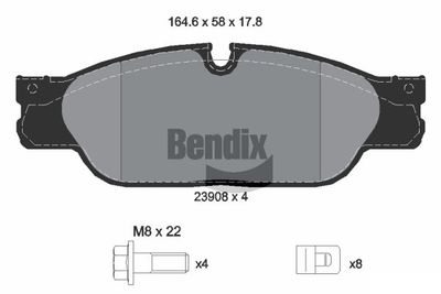 BPD2063 BENDIX Braking Комплект тормозных колодок, дисковый тормоз