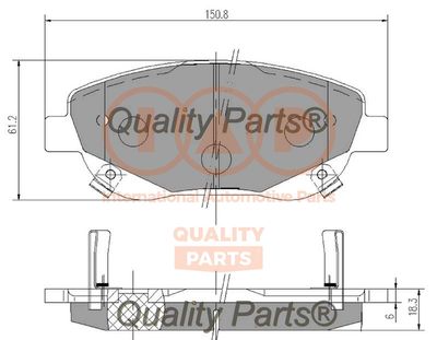 70417201 IAP QUALITY PARTS Комплект тормозных колодок, дисковый тормоз