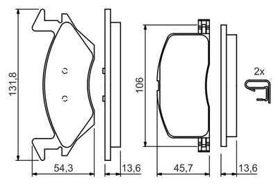 0986424264 BOSCH Комплект тормозных колодок, дисковый тормоз