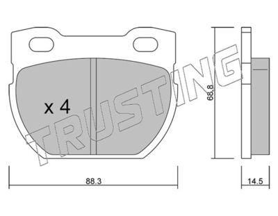 3630 TRUSTING Комплект тормозных колодок, дисковый тормоз