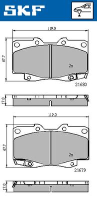 VKBP80349A SKF Комплект тормозных колодок, дисковый тормоз