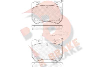 RB1932 R BRAKE Комплект тормозных колодок, дисковый тормоз