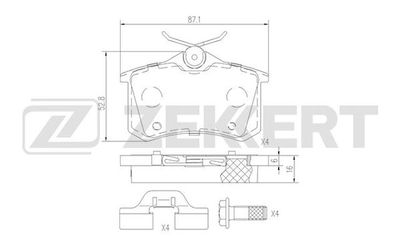 BS1690 ZEKKERT Комплект тормозных колодок, дисковый тормоз