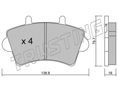 5610 TRUSTING Комплект тормозных колодок, дисковый тормоз