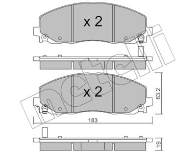 2209460 METELLI Комплект тормозных колодок, дисковый тормоз