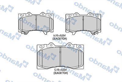 MBF016004 MANDO Комплект тормозных колодок, дисковый тормоз