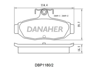 DBP11802 DANAHER Комплект тормозных колодок, дисковый тормоз