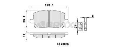 AB0392 BRAXIS Комплект тормозных колодок, дисковый тормоз