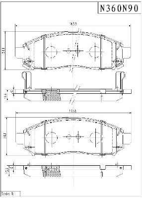 N360N90 NPS Комплект тормозных колодок, дисковый тормоз