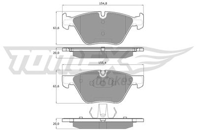 TX1509 TOMEX Brakes Комплект тормозных колодок, дисковый тормоз