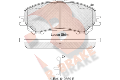 RB2181200 R BRAKE Комплект тормозных колодок, дисковый тормоз