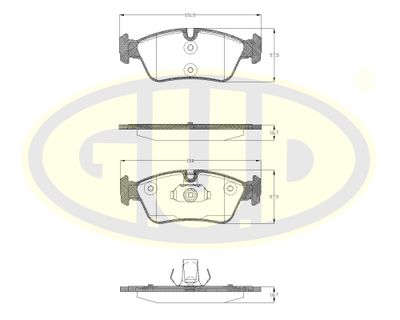 GBP880133 G.U.D. Комплект тормозных колодок, дисковый тормоз