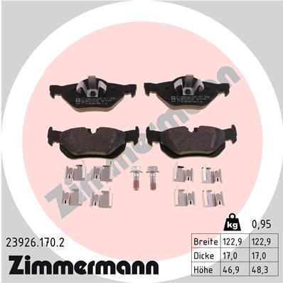 239261702 ZIMMERMANN Комплект тормозных колодок, дисковый тормоз